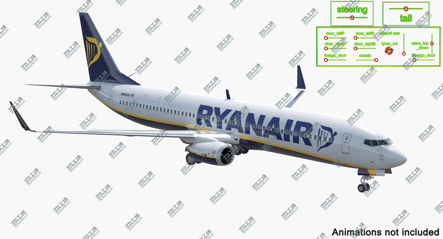 images/goods_img/202105071/3D Boeing 737-900 with Interior Ryanair Rigged 3D Model model/4.jpg